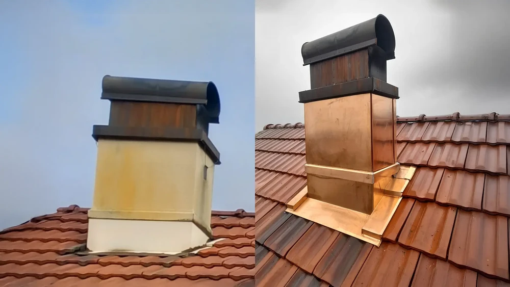 Vue aérienne d'un chantier de rénovation de toiture avec échafaudage de sécurité